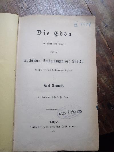 Die+Edda+die+%C3%A4ltere+und+j%C3%BCngere+nebts+den+mythischen+Erz%C3%A4hlungen+der+Skalda+%C3%BCbersetzt+und+mit+Erl%C3%A4uterungen+begleitet