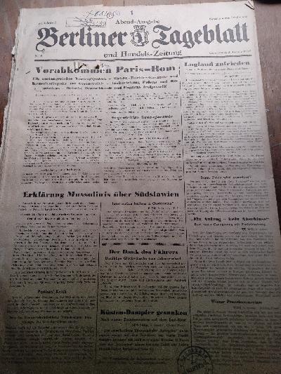 Berliner+Tageblatt+Nr.+4%2C5%2C11%2C12%2C13%2C14%2C16%2C18+des+64.+Jahrgangs+1935