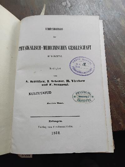 Verhandlungen+der+physikalisch+-+medicinischen+Gesellschaft+in+W%C3%BCrzburg++Zweiter+Band