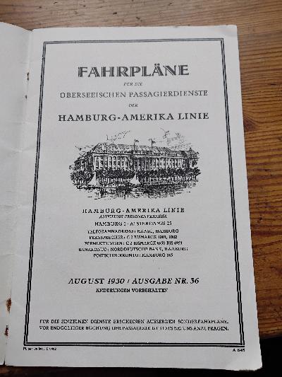 Fahrpl%C3%A4ne+f%C3%BCr+die+%C3%BCberseeischen+Passagierdienste+der+Hamburg+-+Amerika+Linie++August+1930