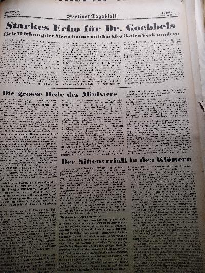 Berliner Tageblatt Nr.203-212,215-218,227-235,238-257  des 66. Jahrgangs  1. Mai bis 3. Juni 1937 - Front Cover