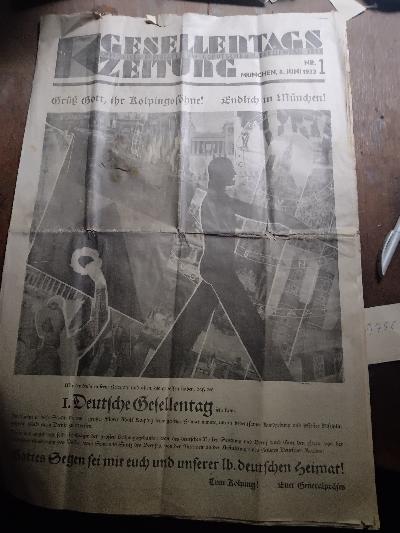 Gesellentagszeitung  Offizielles Festblatt zum 1. Deutschen Gesellentag 1933  München, 8. Juni 1933 - Front Cover