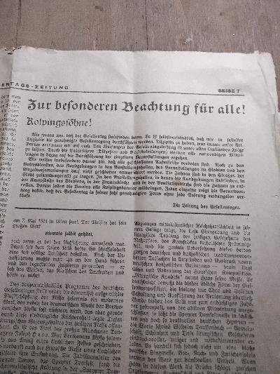 Gesellentagszeitung  Offizielles Festblatt zum 1. Deutschen Gesellentag 1933  München, 8. Juni 1933 - Front Cover