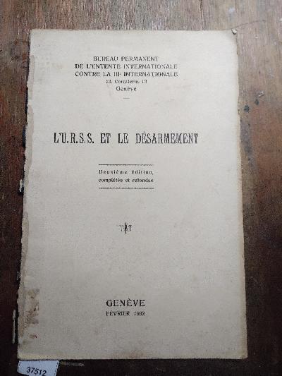 L. U.R.S.S. et le Desarmement - Front Cover