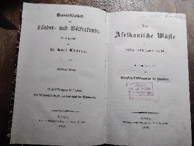 Die Afrikanische Wüste und das Land der Schwarzen am obern Nil - Front Cover