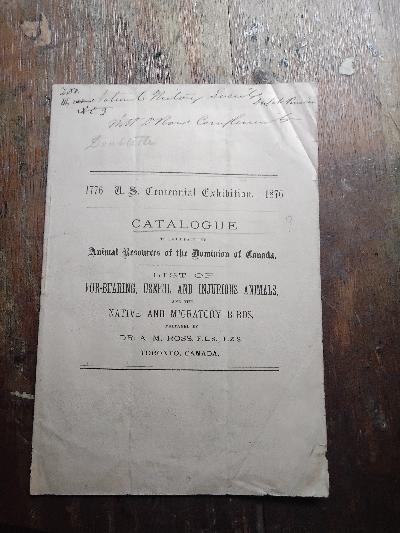 1776+U.S.+Centennial+Exhibition.+1876++Catalogue+to+illustrate+the+Animal+Resources+of+the+Dominion+of+Canada.++List+of+Fur-Bearing%2C+usefull+and+injurious+Animals+and+the+Native+and+Migratory+Birds