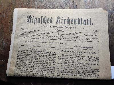 Rigasches Kirchenblatt  Nr. 1  2. Januar 1910 - Front Cover