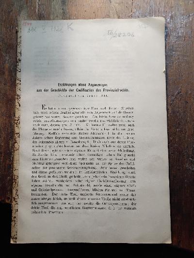 Erzählungen eines Augenzeugen aus der Geschichte der Codification des Provinzialrechts   Fragment vom Jahre 1841 - Front Cover