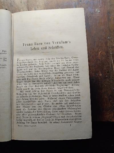 Franz Baco's Neues Organon - Front Cover