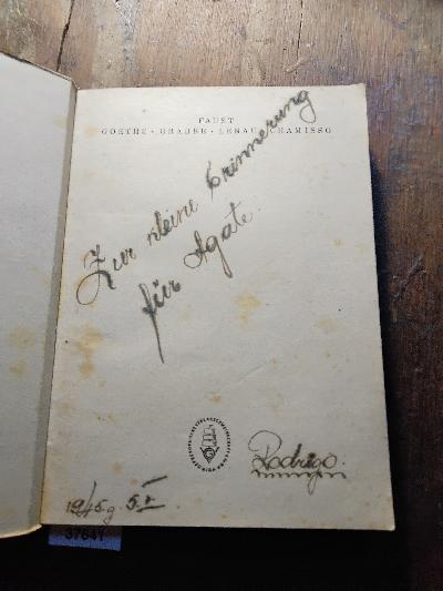 Faust  Wandlungen deutscher Sehnsucht  Goethe, Grabbe, Lenau, Chamisso - Front Cover