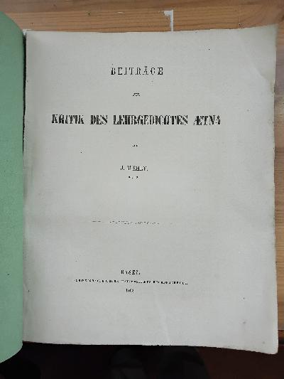 Beiträge zur Kritik des Lehrgedichtes Aetna - Front Cover