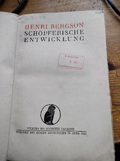 Schöpferische Entwicklung - Front Cover