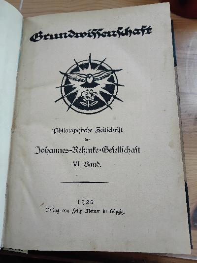 Grundwissenschaft  Philosophische Zeitschrift der Johannes-Rehmke-Gesellschaft, 6. Band. - Front Cover