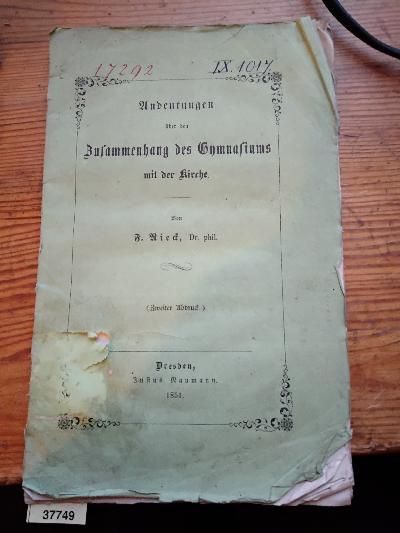Andeutungen über den Zusammenhang des Gymnasiums mit der Kirche - Front Cover