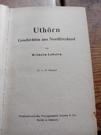 Uthörn  Geschichten aus Nordfriesland - Front Cover