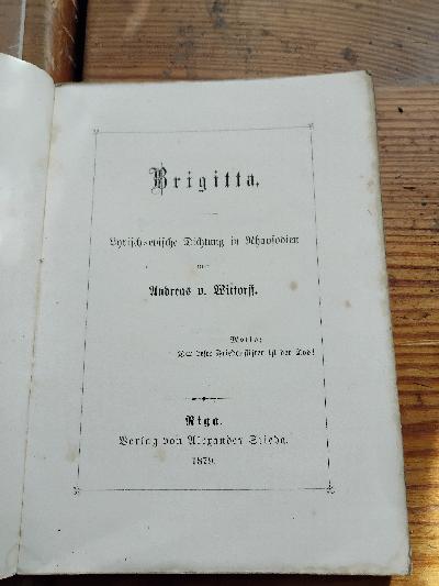 Brigitta  Lyrisch - epische Dichtung in Rhapsodien - Front Cover