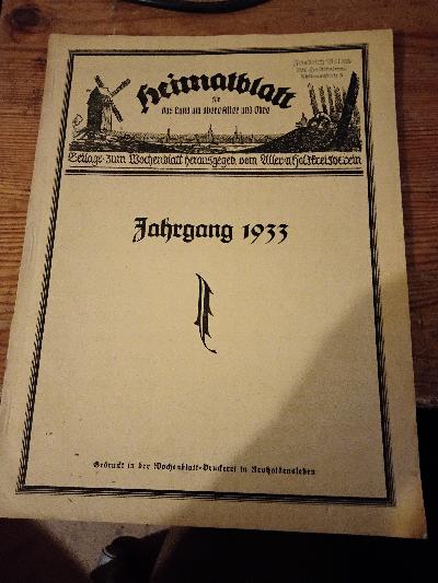 Heimatblatt für das Land um obere Aller und Ohre  Jahrgang 1933 - Front Cover