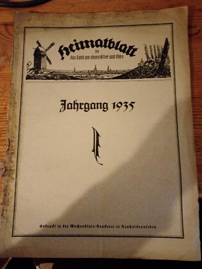 Heimatblatt für das Land um obere Aller und Ohre  Jahrgang 1935 - Front Cover