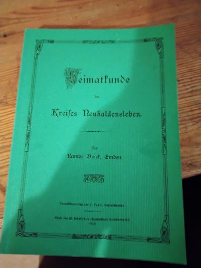 Heimatkunde des Kreises Neuhaldensleben - Front Cover