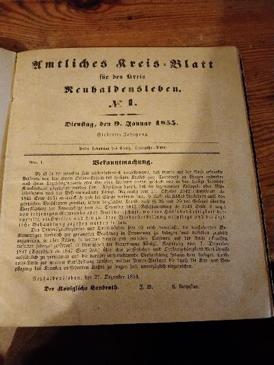 Amtliches Kreisblatt für den Kreis Neuhaldensleben - Front Cover