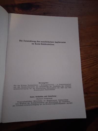 Die Entwicklung des sozialistischen Jagdwesens im Kreis Haldensleben - Front Cover