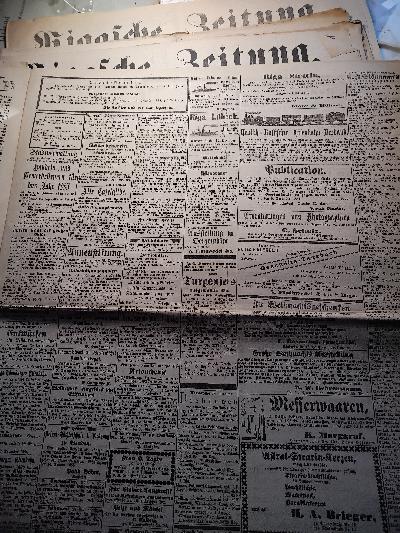 Rigasche Zeitung Nr. 281,283,285,286,289,290,291,295,296,297,300,301 - Front Cover