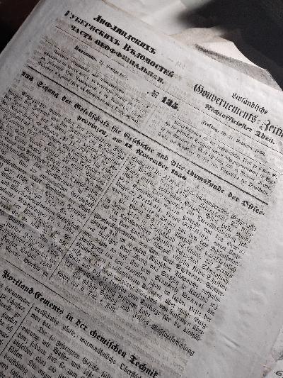 Livländische Gouvernements - Zeitung  Nichtofficieller Theil Nr. 135 - Front Cover