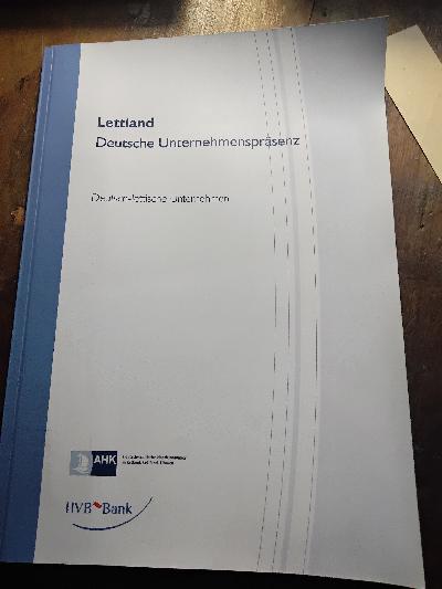 Lettland  Deutsche Unternehmenspräsenz - Front Cover