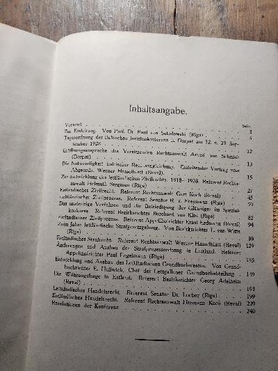 Baltische Rechtsangleichung  10 Jahre Gesetzgebung Estlands und Lettlands: Referate der 1. Baltischen Juristenkonferenz zu Dorpat (1928) - Front Cover