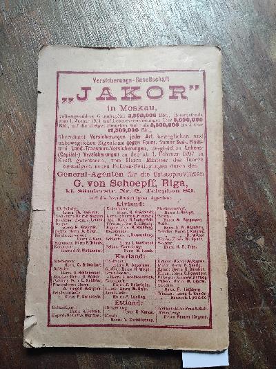 Livländischer Kalender auf das Jahr nach Christi Geburt 1912 welches ein Schaltjahr von 366 Tagen ist - Front Cover