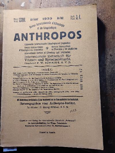 Anthropos+Internationale+Zeitschrift+f%C3%BCr+V%C3%B6lker+und+Sprachenkunde++Band+XXVIII++Heft+3%2C4