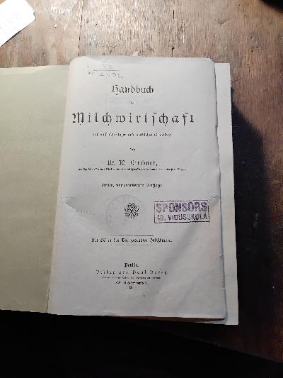 Handbuch der Milchwirtschaft - Front Cover