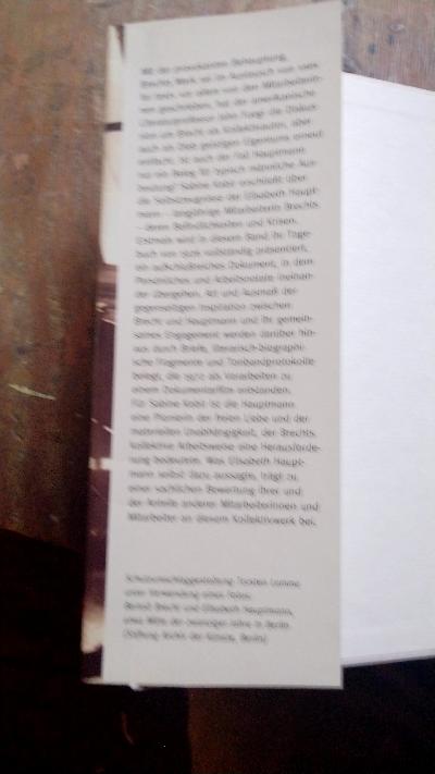 Ich fragte nicht nach meinem Anteil  Elisabeth Hauptmanns Arbeit mit Bertolt Brecht - Front Cover