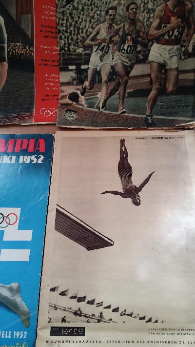 Olympische Sommerspiele Helsinki 1952 4 Original Zeitschriften; Olympische Sommerspiele Helsinki 1952 Teil 1 und Teil 2, Sport Echo im Bild  2 Sondernummern - Front Cover