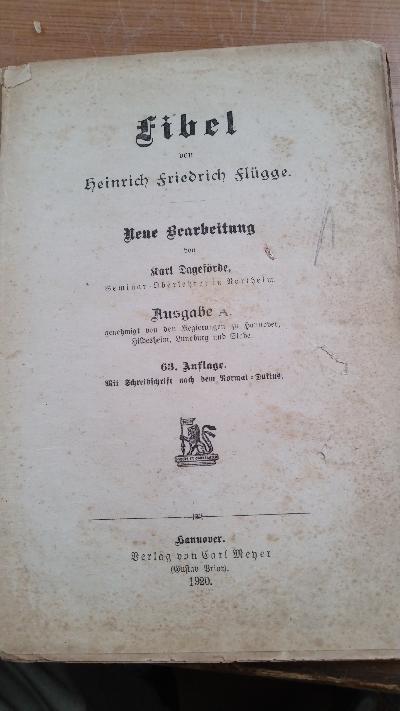 Fibel von Heinrich Friedrich Flügge - Front Cover