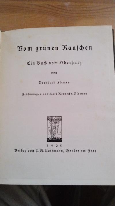 Vom grünen Rauschen  Ein Buch vom Oberharz - Front Cover