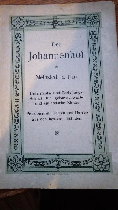 Der Johannenhof zu Neinstedt a. Harz - Front Cover