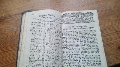  Neueingerichtetes Halberstädtisches Kirchen- und Haus-Gesang-Buch, Darinnen 972 schriftmäßige und erbauliche sonderlich des sel. D. M. Lutheri Lieder enthalten sind. Unter Approbation eines Hochlöblichen Konsistorii nebst einem  Gebet-Büchlein, zum Druck befördert. - Front Cover