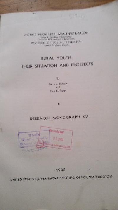 Rural Youth  Their situation and prospects - Front Cover