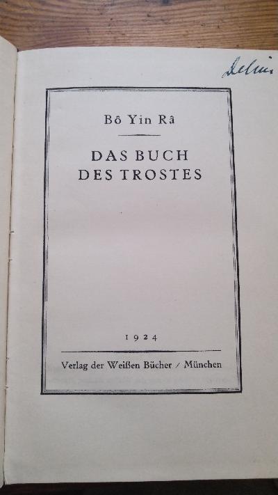 Das Buch des Trostes - Front Cover