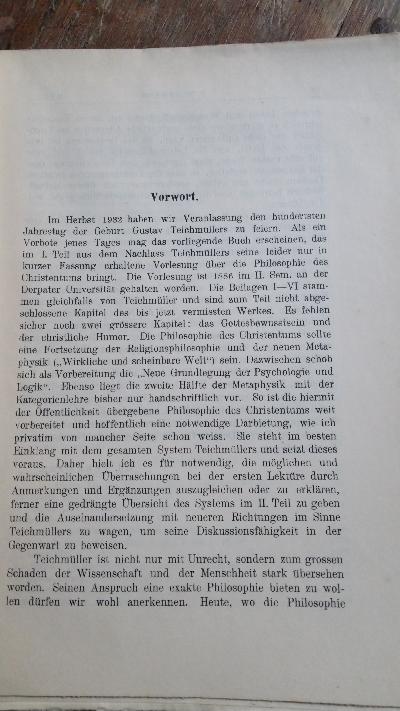 G. Teichmüllers  Philosophie des Christentums - Front Cover