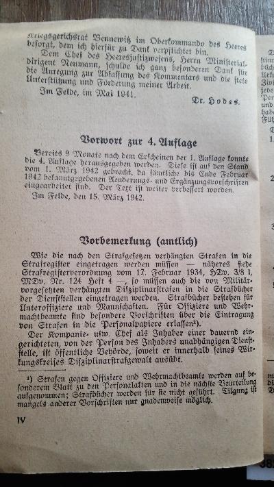 Kommentar zur Disziplinarstrafordnung für das Heer  in der heute geltenden Fassung einschliesslich des Kriegsdisziplinarrechts und unter Berücksichtigung des Militärstrafgesetzbuches in der Fassung vom 10.10.1940   auch gültig für die Luftwaffe - Front Cover