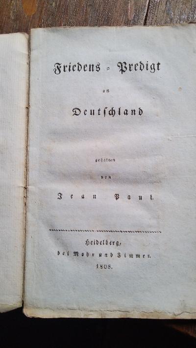 Friedens - Predigt an Deutschland - Front Cover