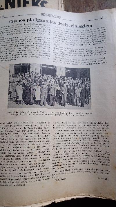 Dzelzscelnieks  (Eisenbahnarbeiter, eine lettische Zeitschrift über Eisenbahnbau und -betrieb in Lettland)  Nr. 16 und 22,23 1928; Nr. 14 1939 und Nr 1- 7 1940 - Front Cover