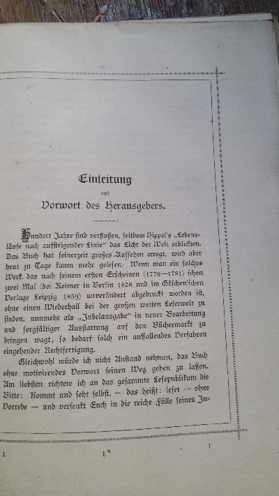 Hippels Lebensläufe  Eine baltische Geschichte aus dem vorigen Jahrhundert  Jubelausgabe in drei Büchern - Front Cover
