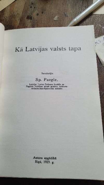 Ka Latvijas valst tapa - Front Cover