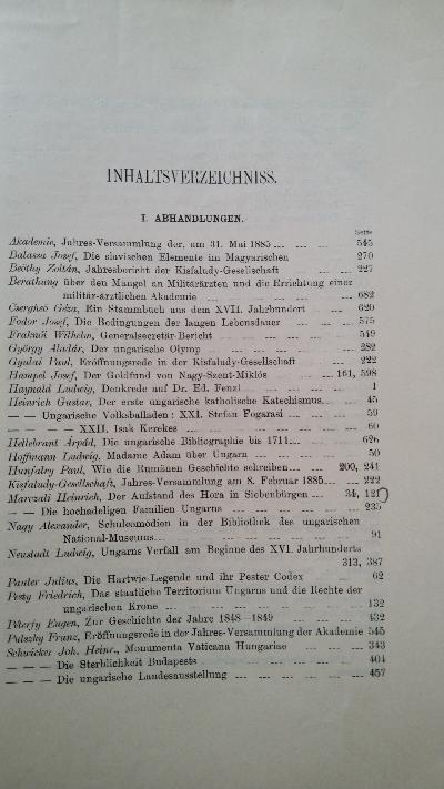 Ungarische Revue mit Unterstützung der Ungarischen Akademie der Wissen  Heft 1 - 10 1885 - Front Cover