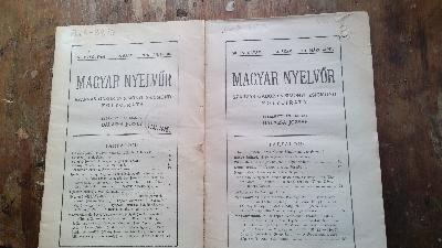 Magyar Nyelvör  Szarvas Gabor Folyoirata  50. Evfolyam 1. - 4.  Szam - Front Cover