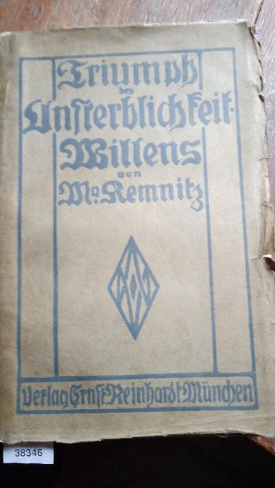 Triumph des Unsterblickeitswillens - Front Cover