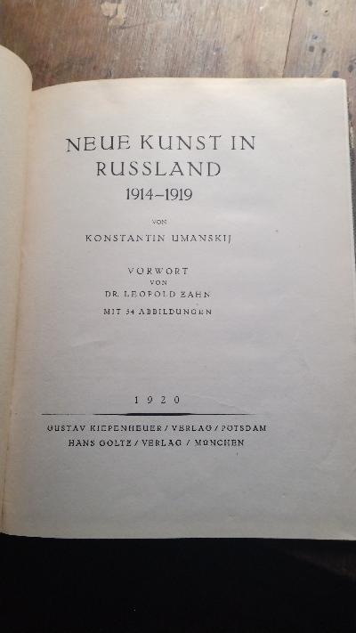 Neue Kunst in Russland  1914 - 1919 - Front Cover